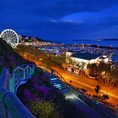 Princess Theatre, Torquay, by night